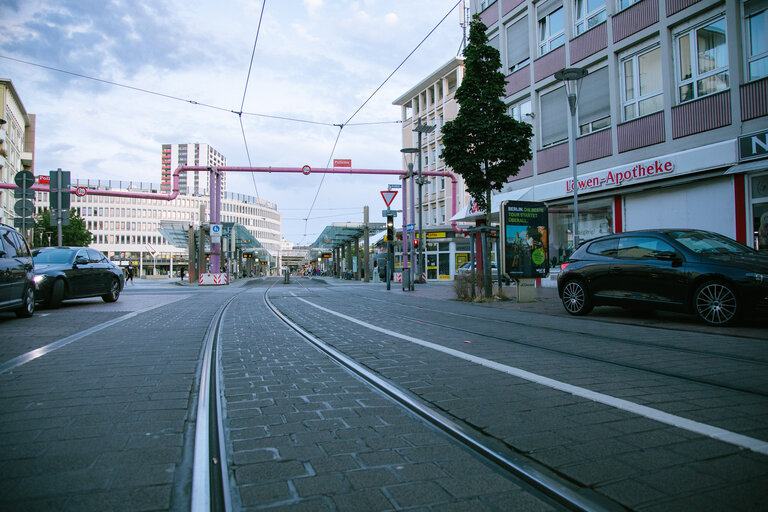 Ambulante Palliativberatung Ludwigshafen: Blick von der Ludwigstrasse auf den Berliner Platz