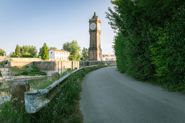 Die "Pegeluhr" - ein Turm auf der Parkinsel. Ambulanter Hospiz- und Palliativberatungsdienst Ludwigshafen